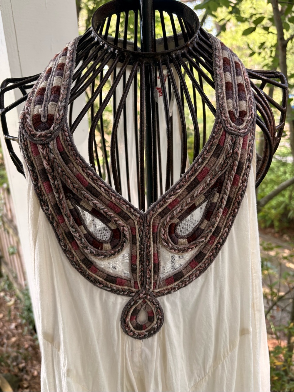 Free People Ivory Dress with braid and lace detail